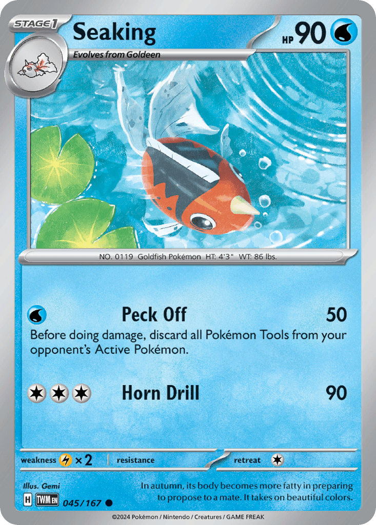Seaking — Twilight Masquerade Pokemon card