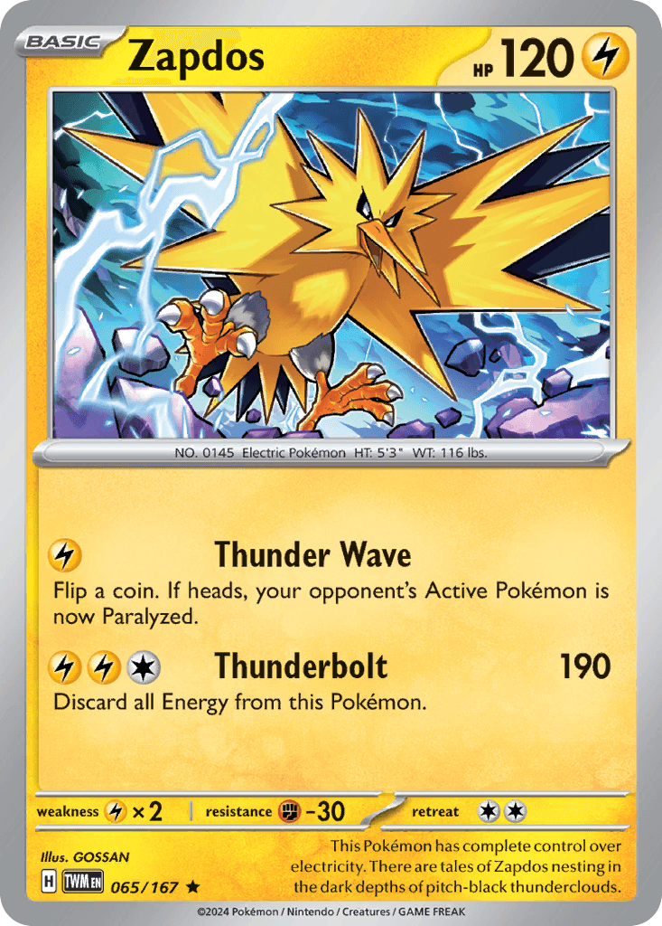 Zapdos — Twilight Masquerade Pokemon card