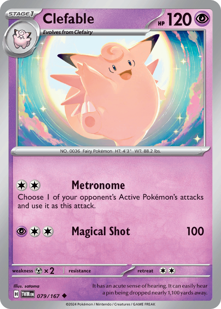 Clefable — Twilight Masquerade Pokemon card