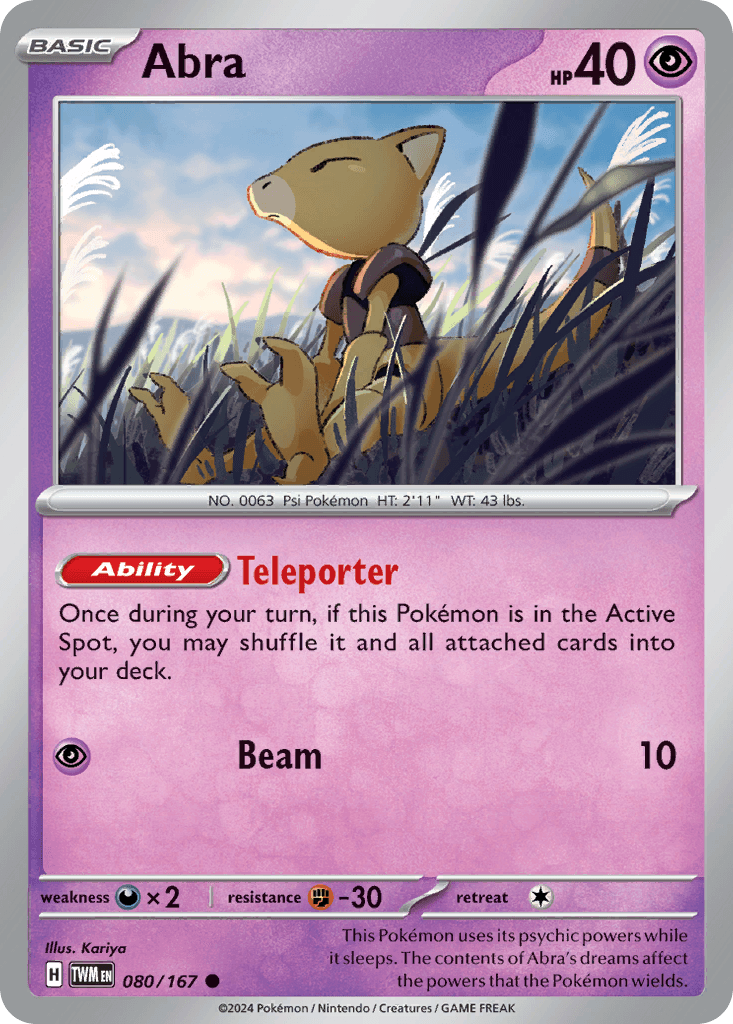 Abra — Twilight Masquerade Pokemon card