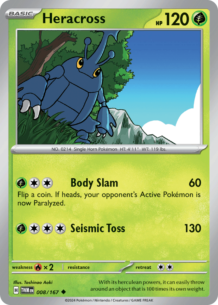 Heracross — Twilight Masquerade Pokemon card