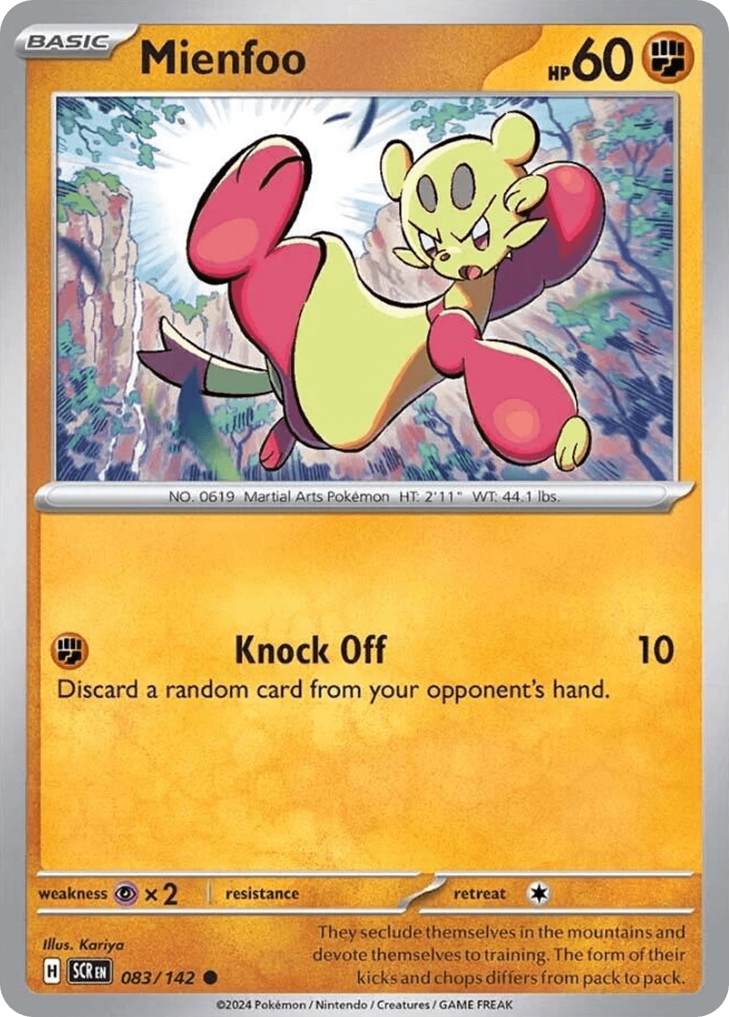 Mienfoo — Stellar Crown Pokemon card