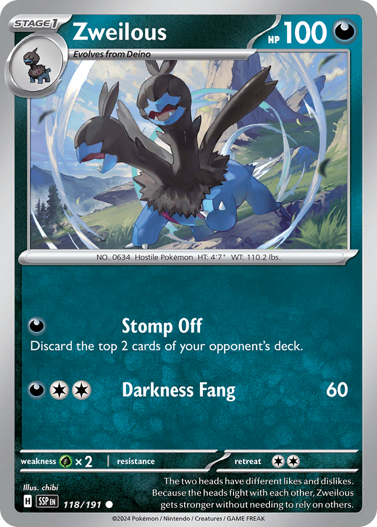 Zweilous — Surging Sparks Pokemon card