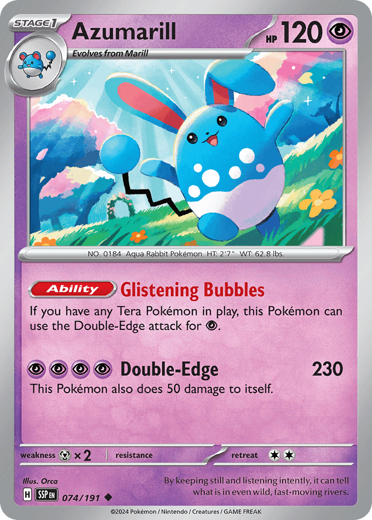 Azumarill — Surging Sparks Pokemon card