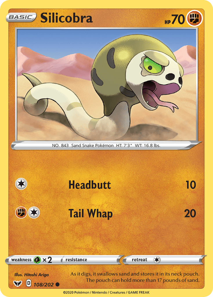 Silicobra — Sword & Shield Pokemon card