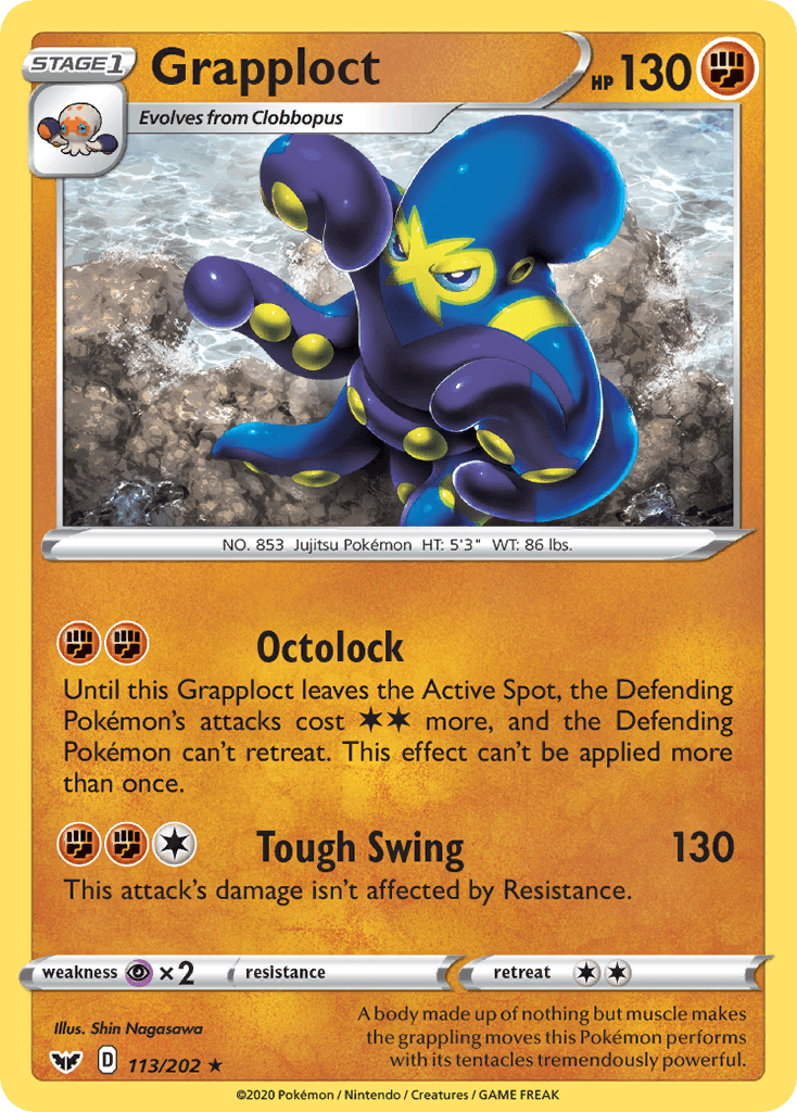 Grapploct — Sword & Shield Pokemon card