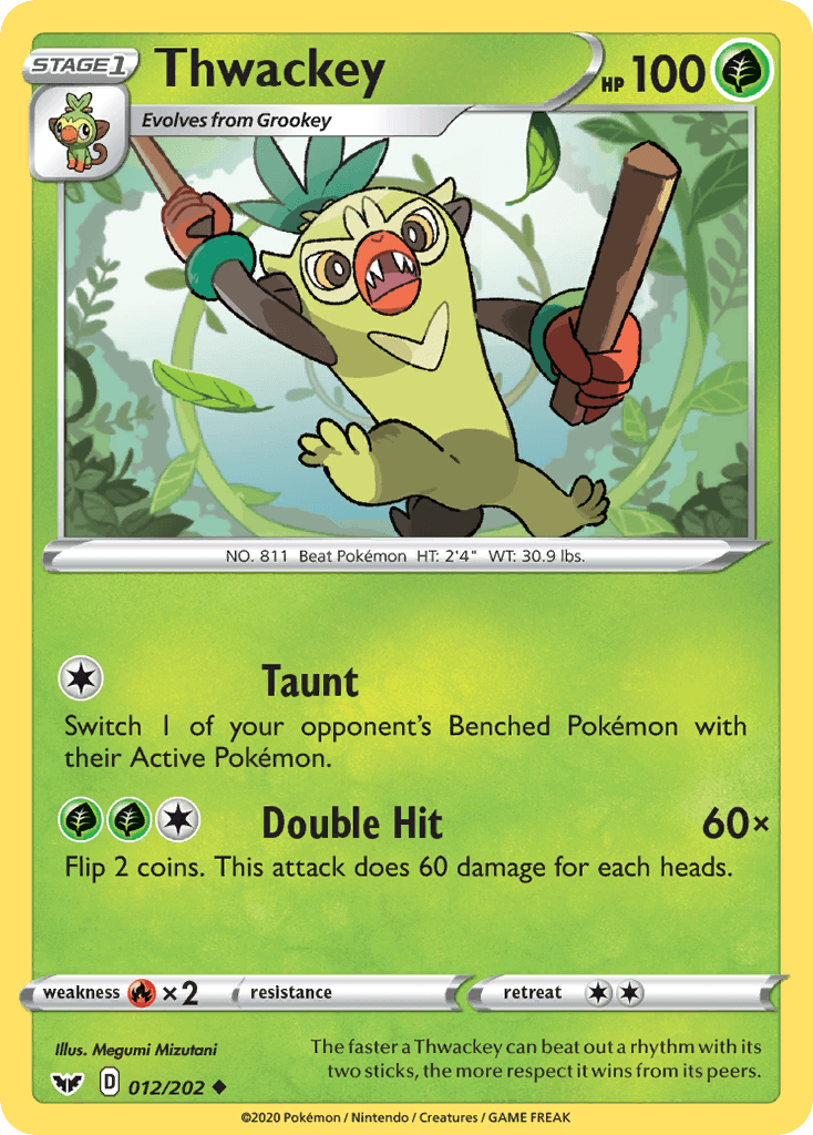 Thwackey — Sword & Shield Pokemon card