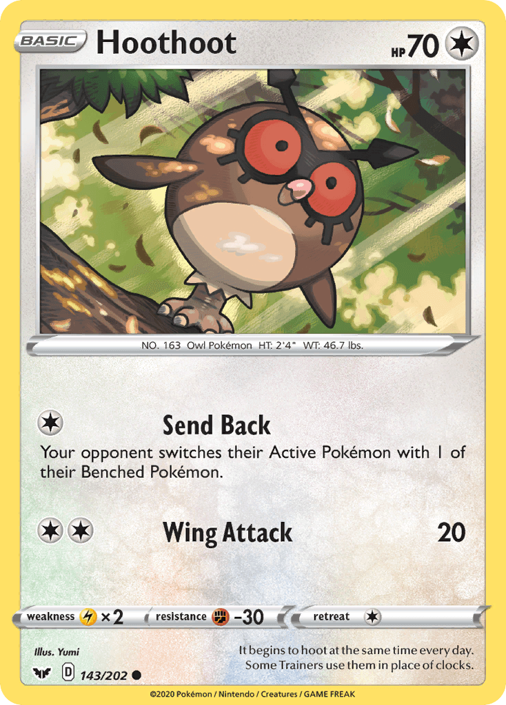 Hoothoot — Sword & Shield Pokemon card
