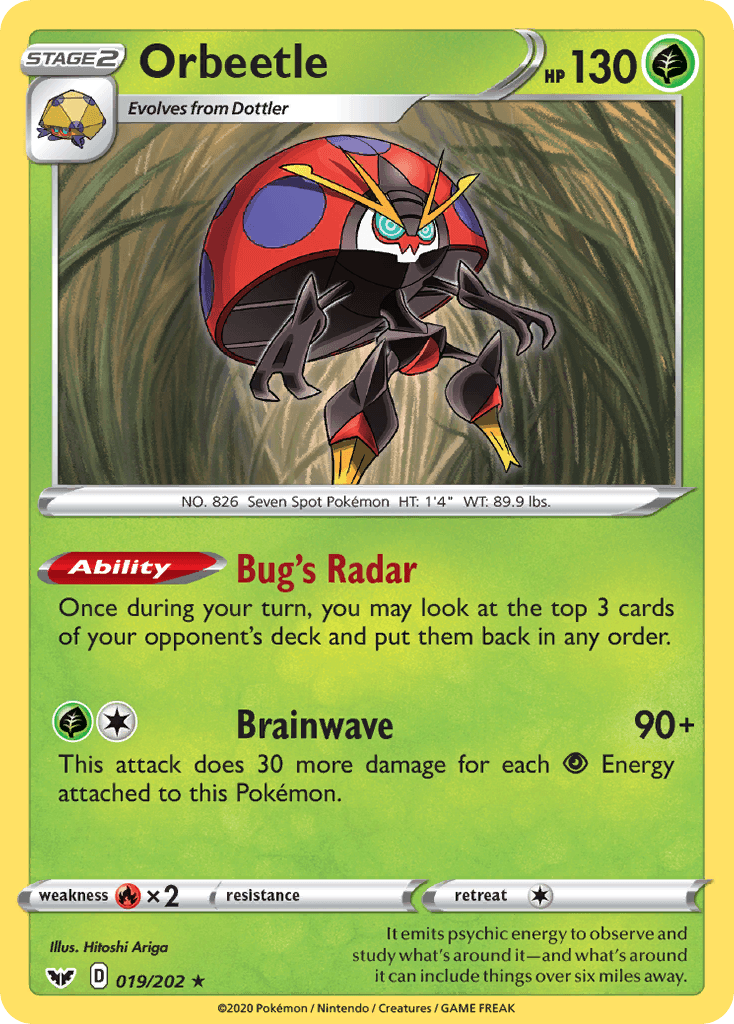 Orbeetle — Sword & Shield Pokemon card