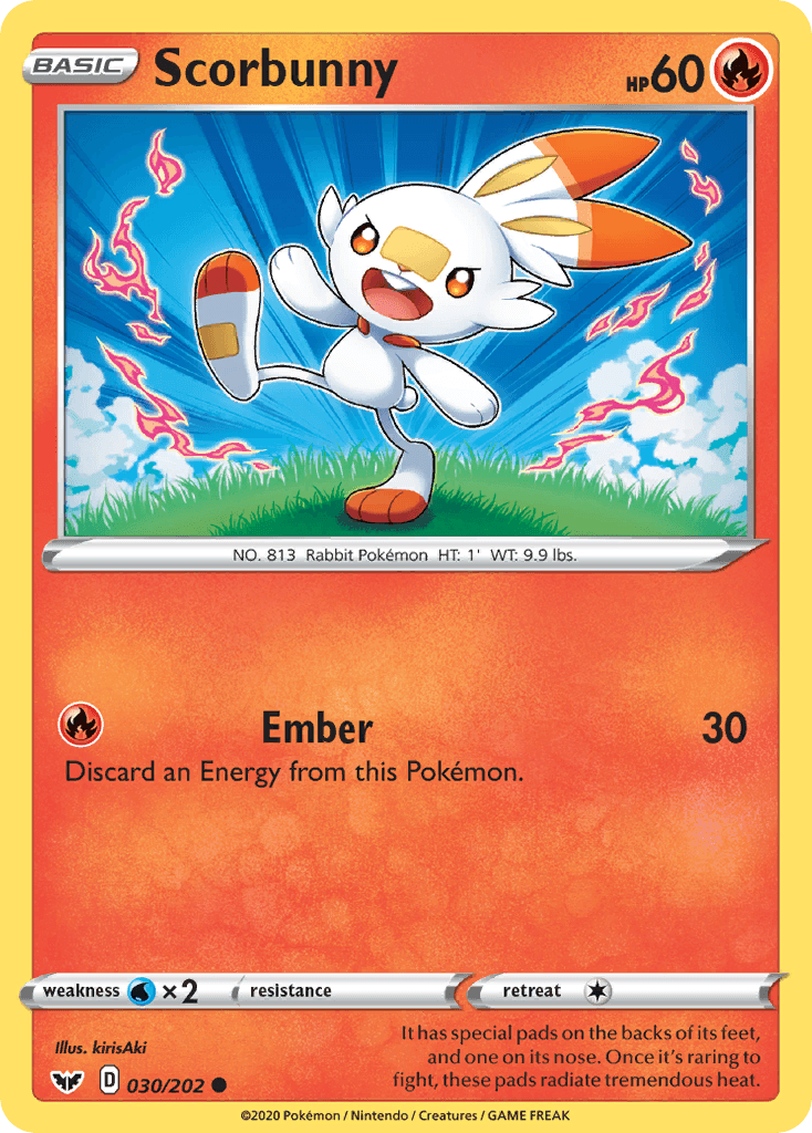 Scorbunny — Sword & Shield Pokemon card