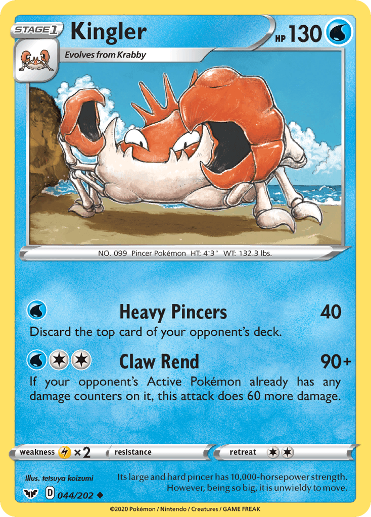 Kingler — Sword & Shield Pokemon card