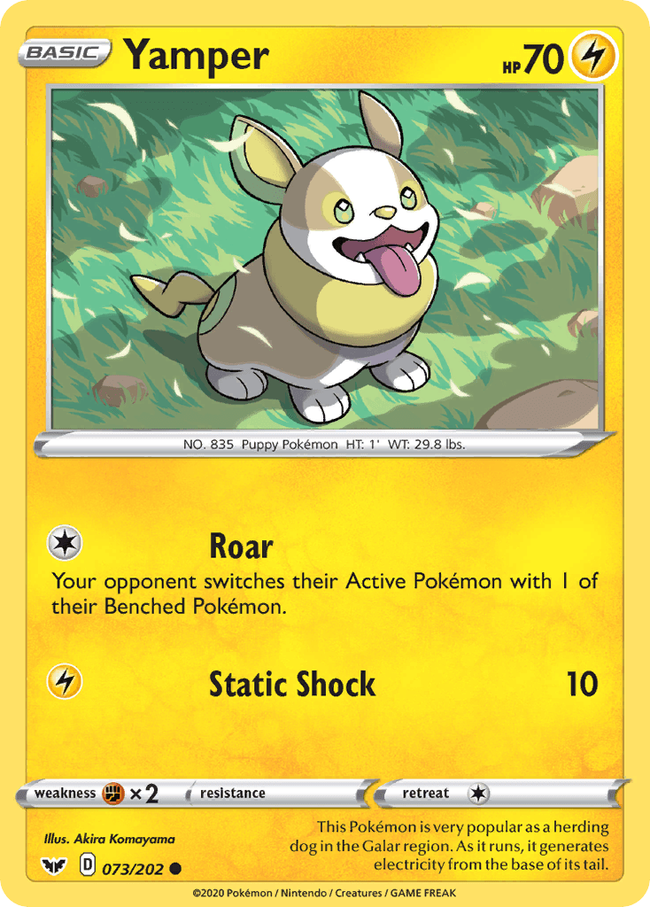 Yamper — Sword & Shield Pokemon card
