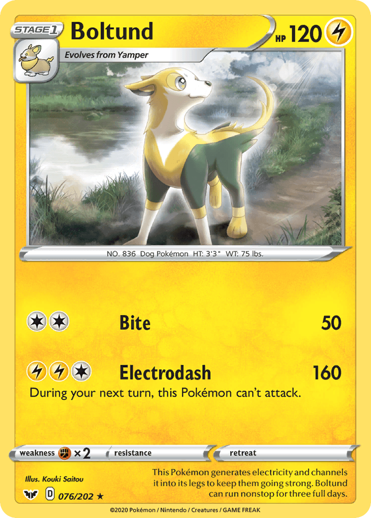 Boltund — Sword & Shield Pokemon card