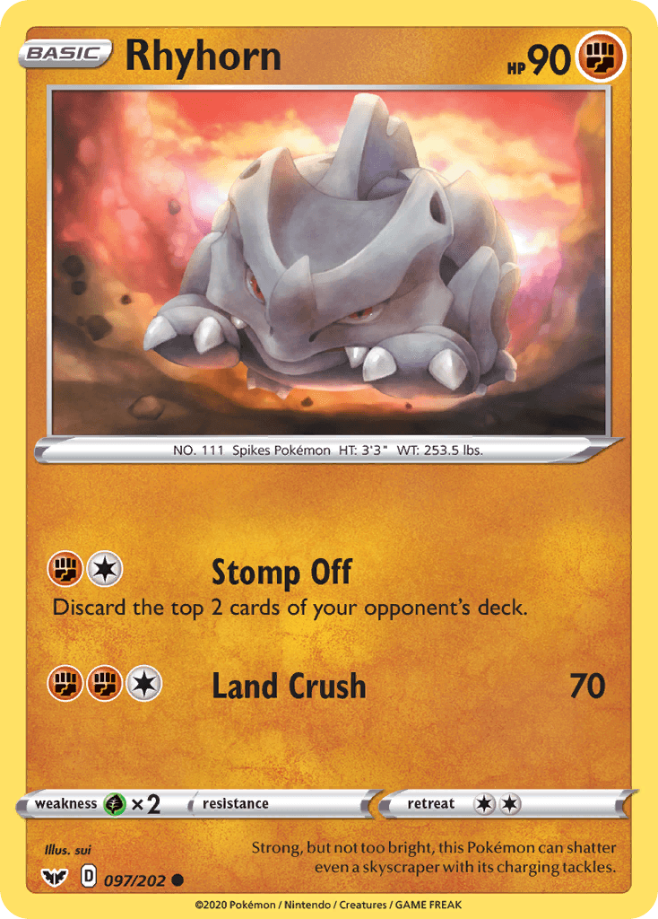 Rhyhorn — Sword & Shield Pokemon card