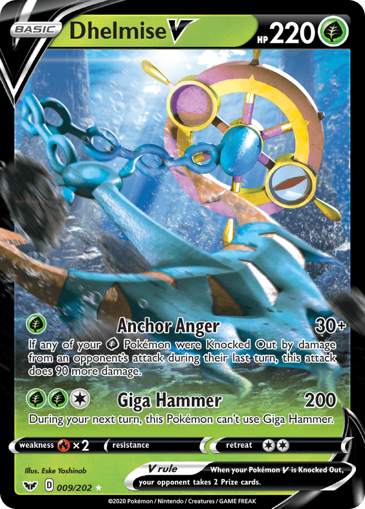 Dhelmise V — Sword & Shield Pokemon card