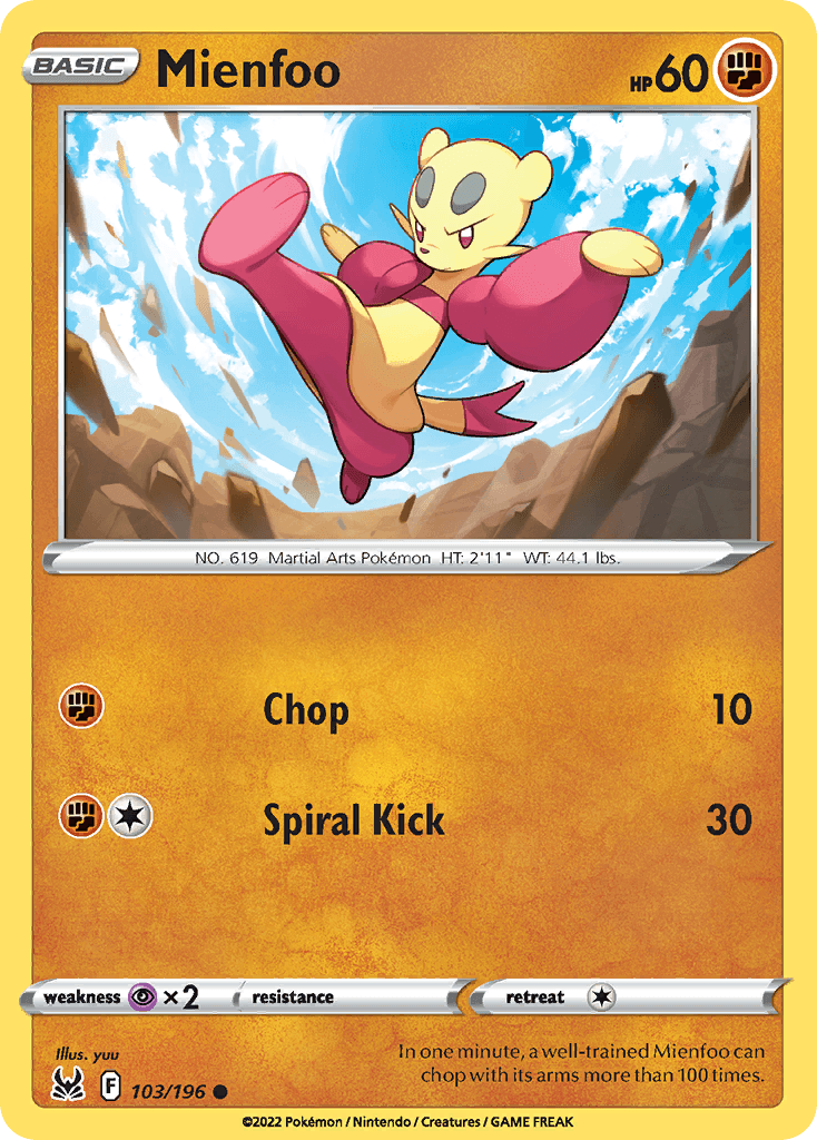 Mienfoo — Lost Origin Pokemon card