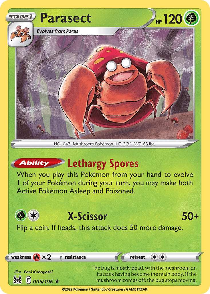 Parasect — Lost Origin Pokemon card