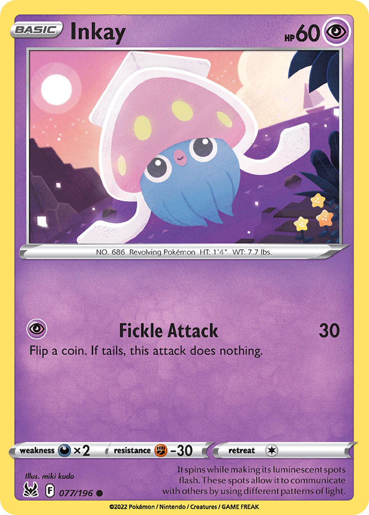 Inkay — Lost Origin Pokemon card