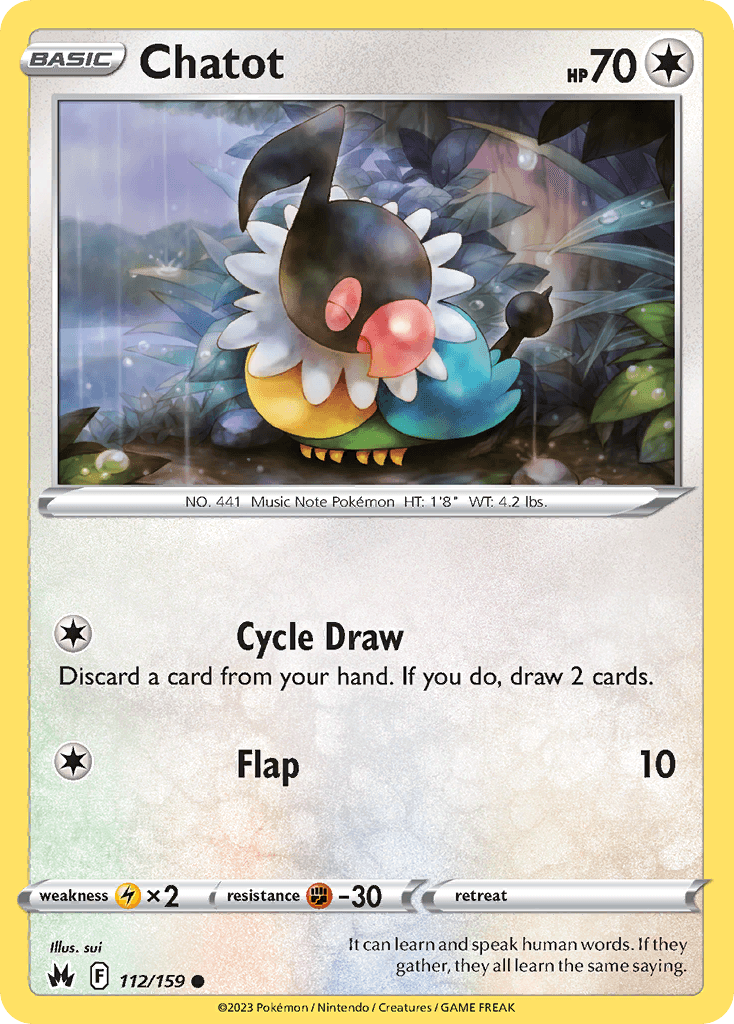Chatot — Crown Zenith Pokemon card