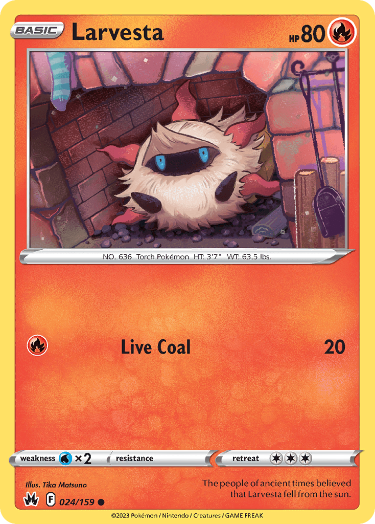 Larvesta — Crown Zenith Pokemon card