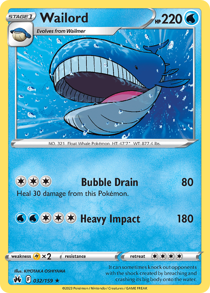 Wailord — Crown Zenith Pokemon card
