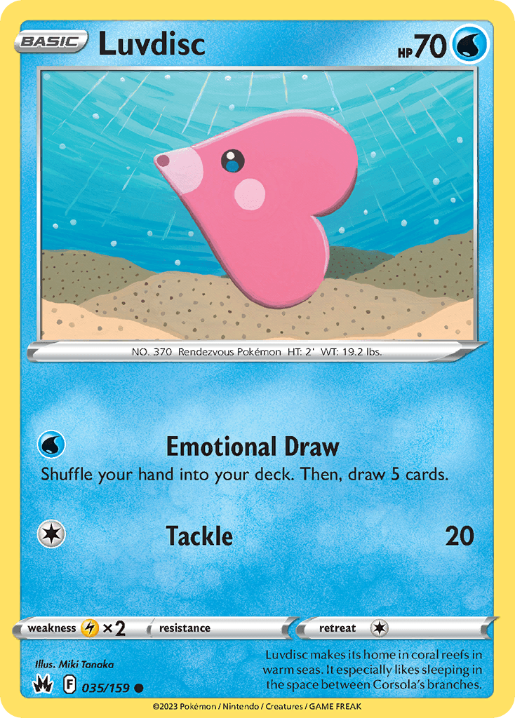 Luvdisc — Crown Zenith Pokemon card