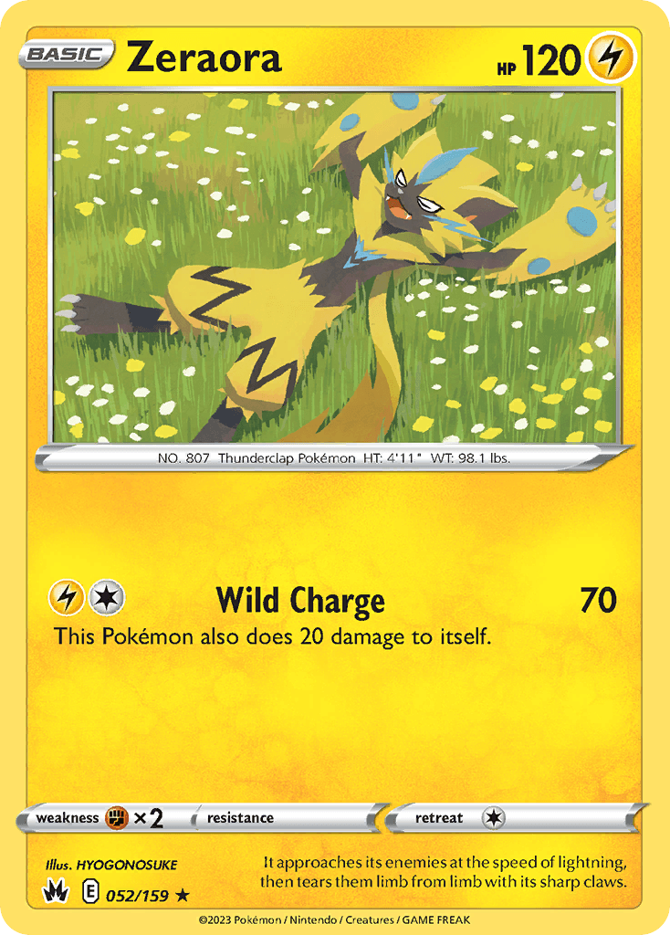 Zeraora — Crown Zenith Pokemon card