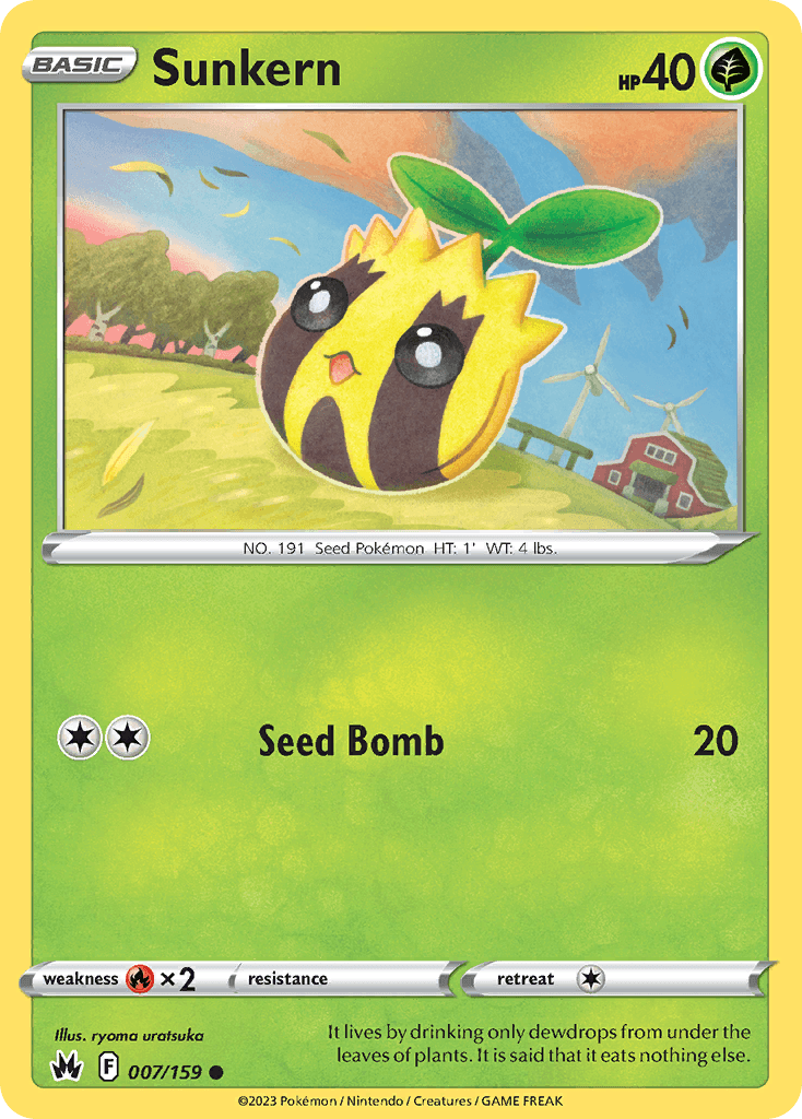 Sunkern — Crown Zenith Pokemon card