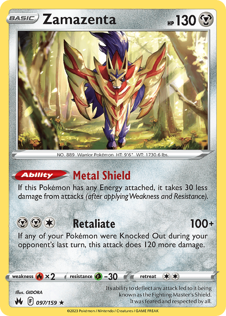 Zamazenta — Crown Zenith Pokemon card