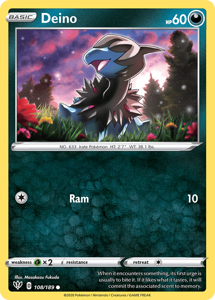 Deino — Darkness Ablaze Pokemon card