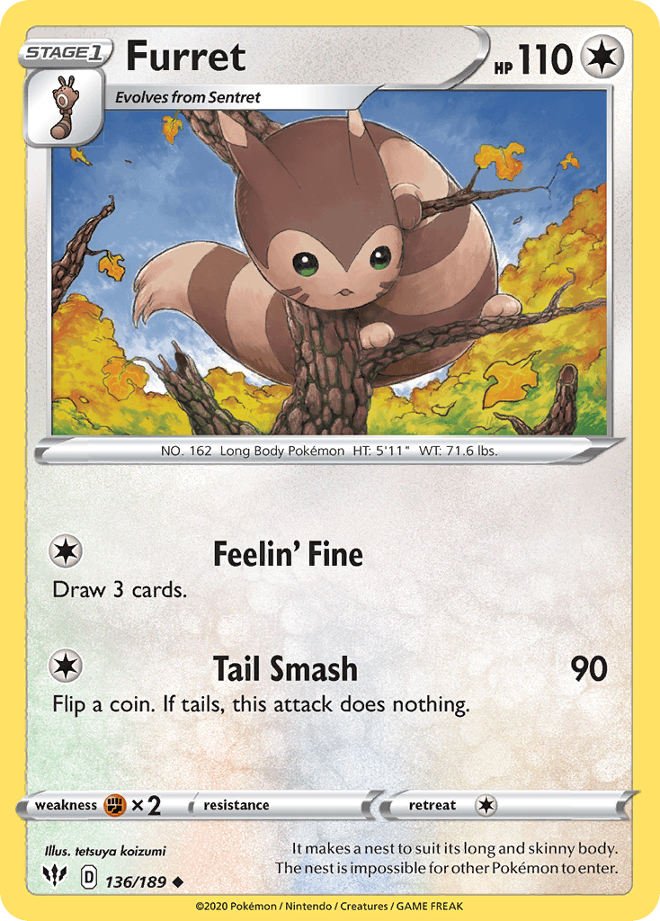 Furret — Darkness Ablaze Pokemon card