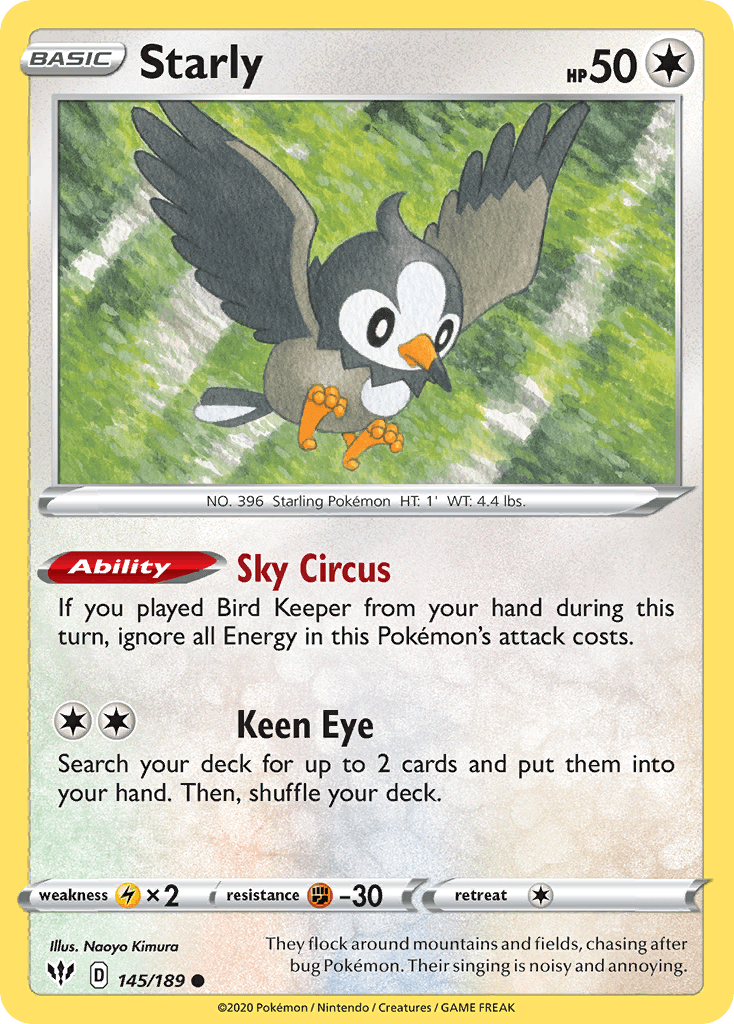 Starly — Darkness Ablaze Pokemon card