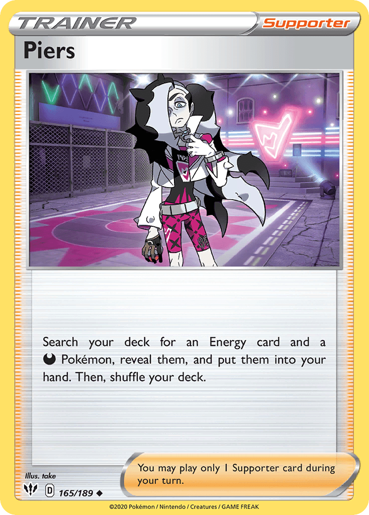 Piers — Darkness Ablaze Pokemon card