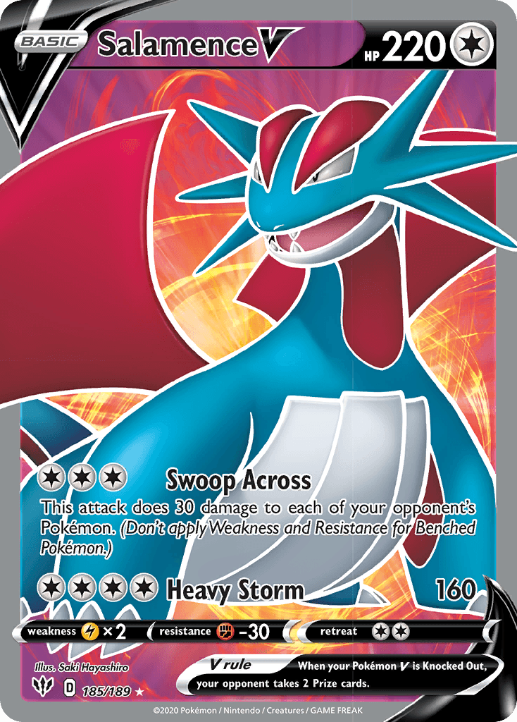 Salamence V — Darkness Ablaze Pokemon card
