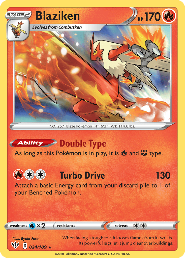 Blaziken — Darkness Ablaze Pokemon card