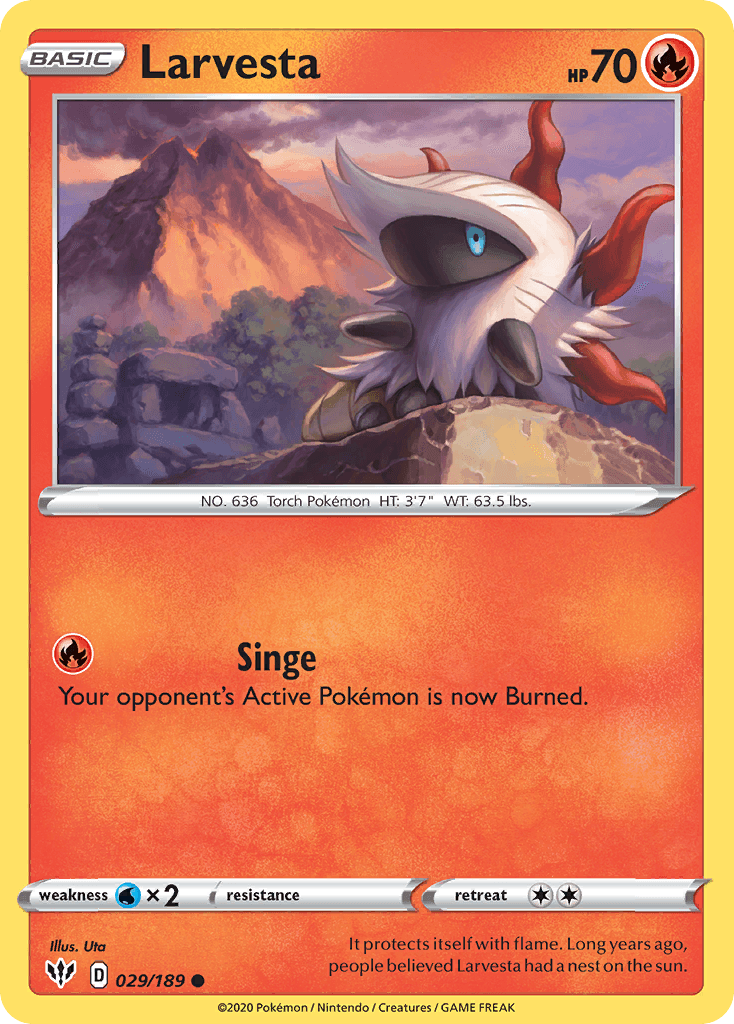 Larvesta — Darkness Ablaze Pokemon card
