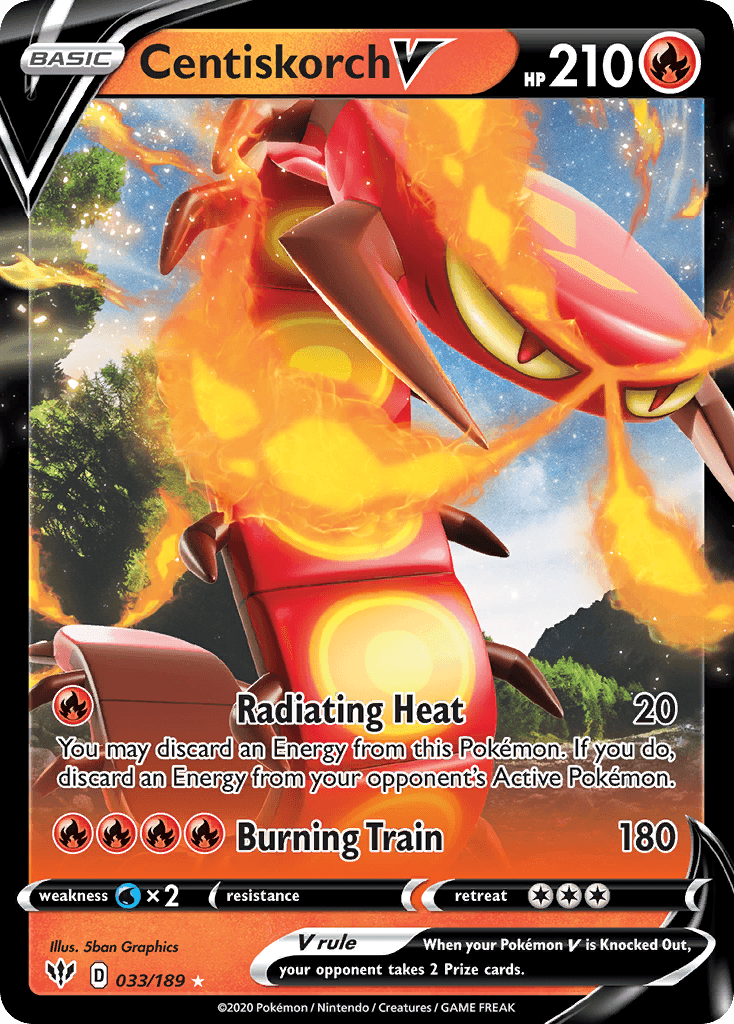 Centiskorch V — Darkness Ablaze Pokemon card