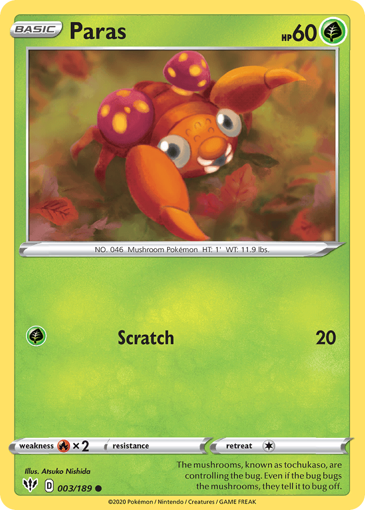Paras — Darkness Ablaze Pokemon card