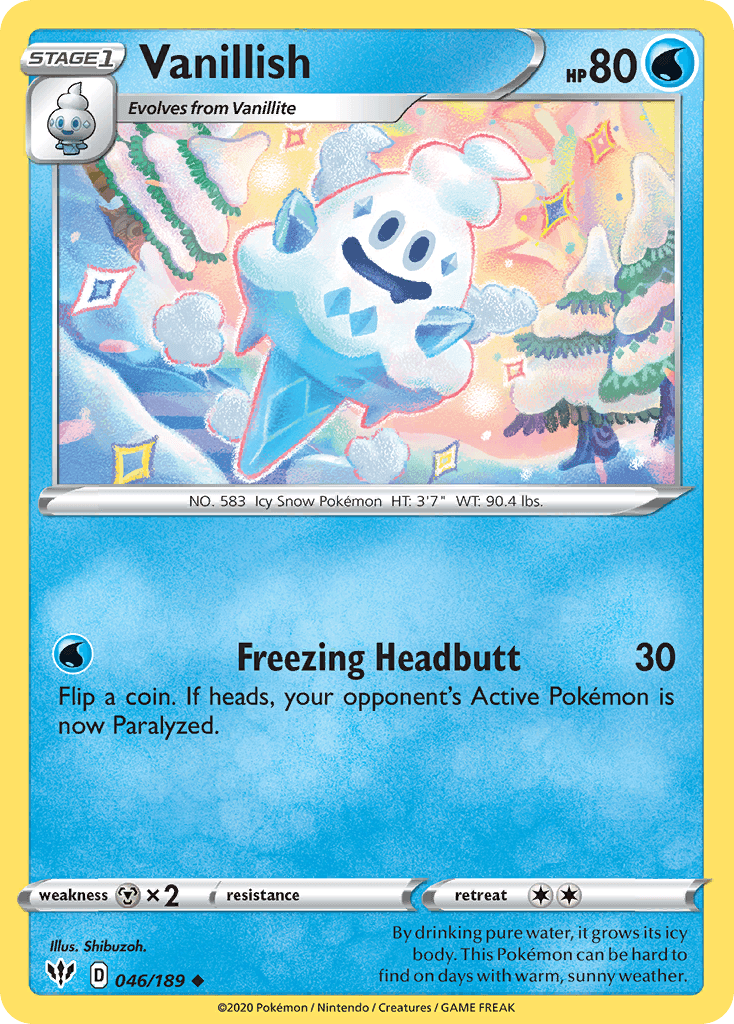 Vanillish — Darkness Ablaze Pokemon card