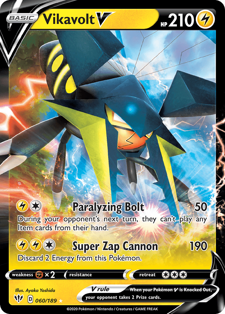 Vikavolt V — Darkness Ablaze Pokemon card