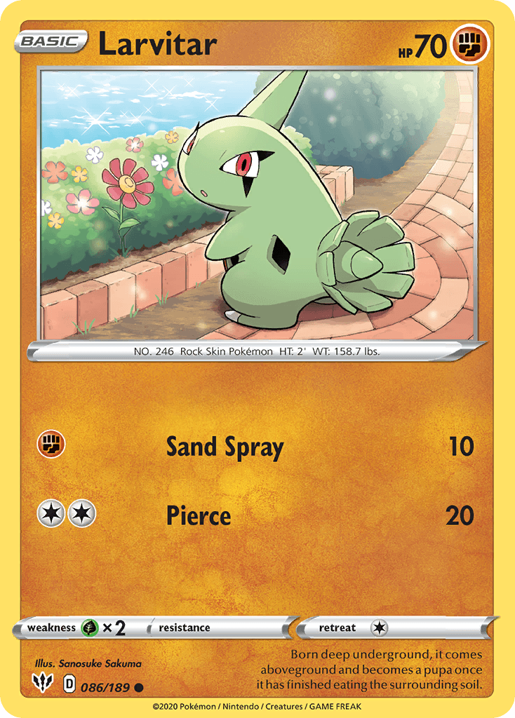 Larvitar — Darkness Ablaze Pokemon card