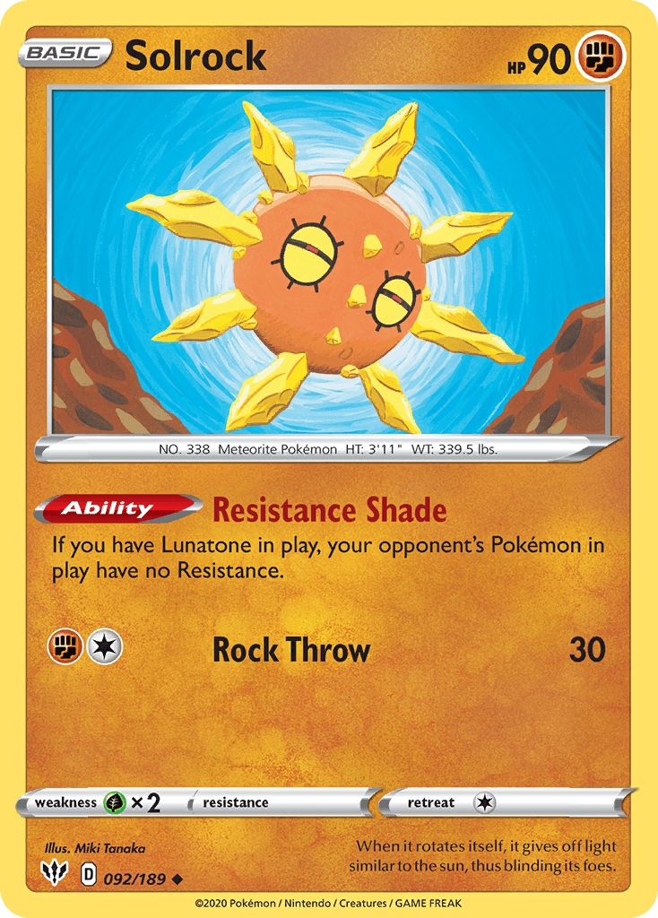 Solrock — Darkness Ablaze Pokemon card