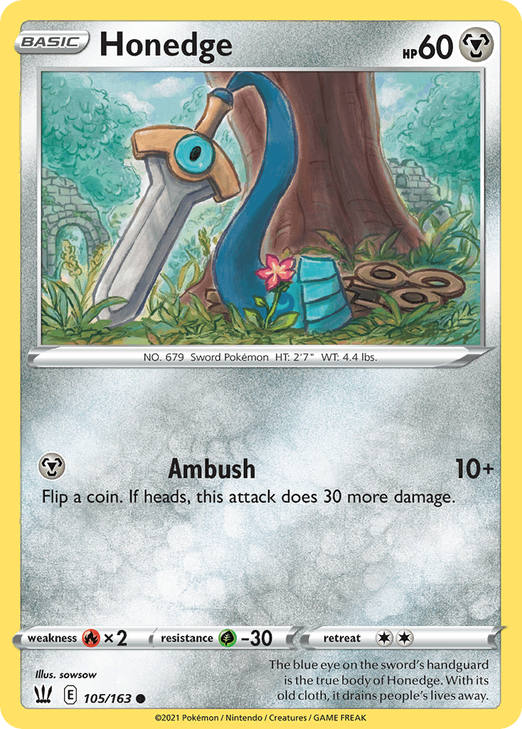 Honedge — Battle Styles Pokemon card