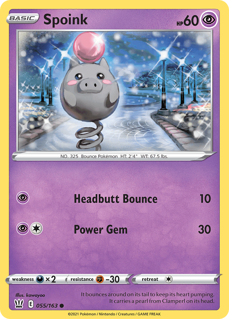 Spoink — Battle Styles Pokemon card
