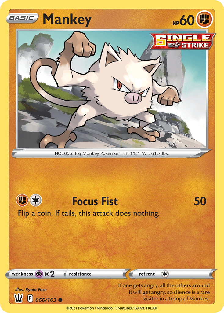 Mankey — Battle Styles Pokemon card