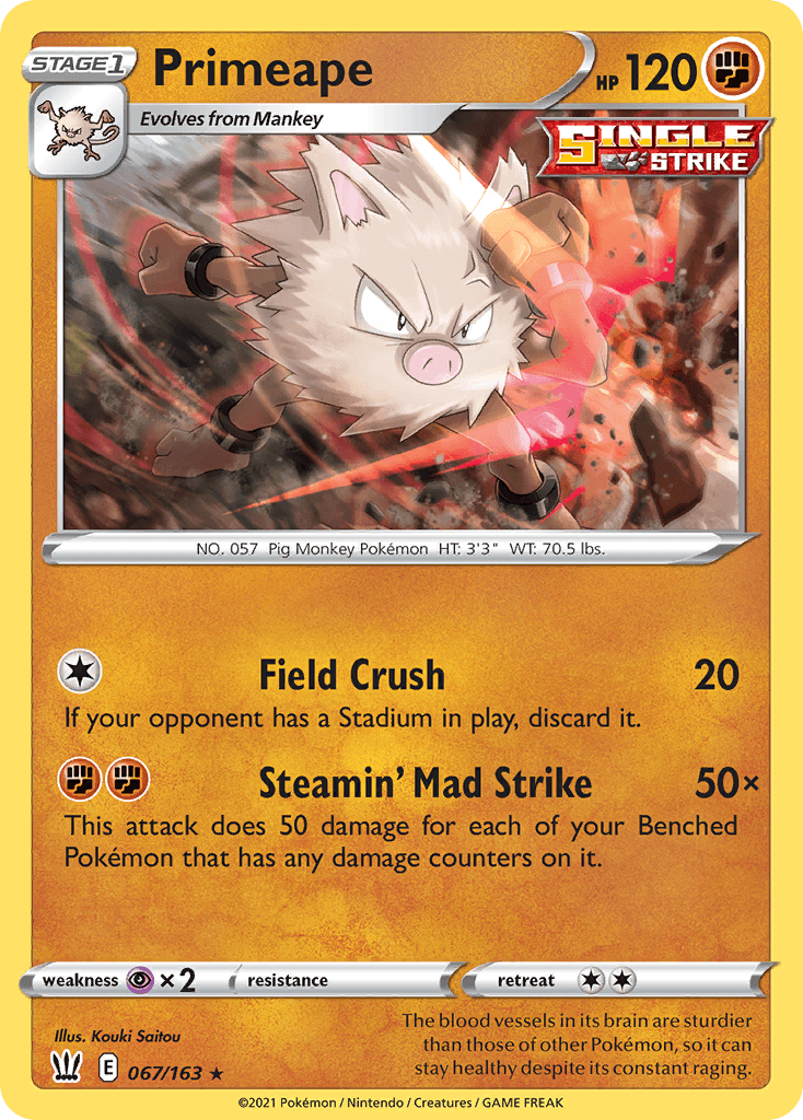 Primeape — Battle Styles Pokemon card
