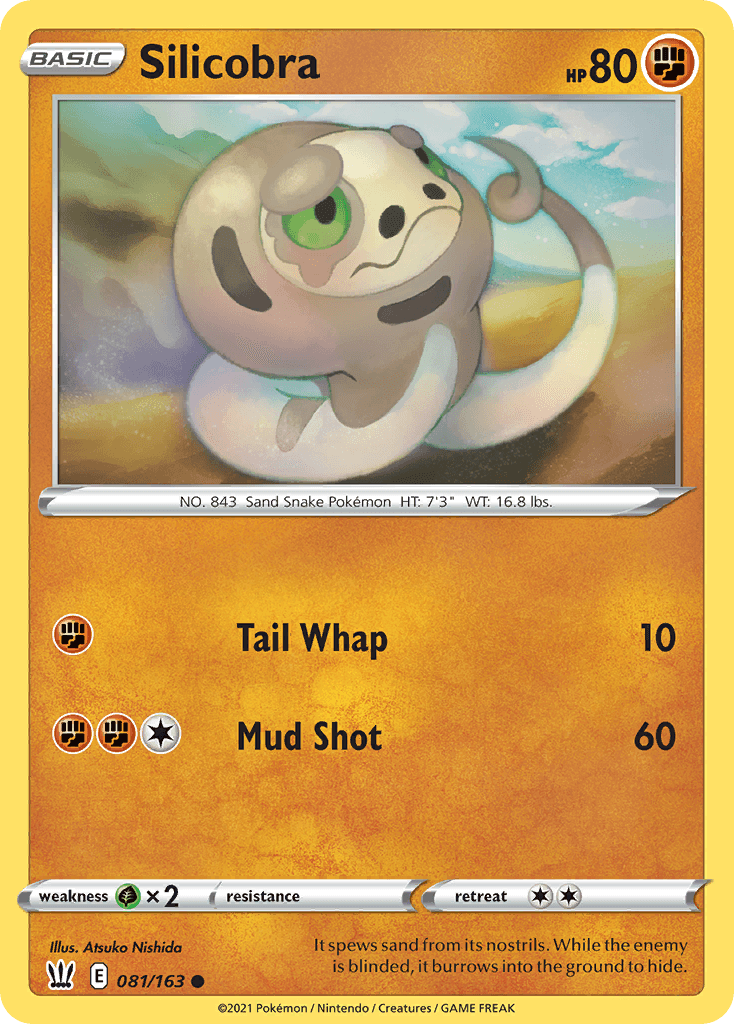 Silicobra — Battle Styles Pokemon card