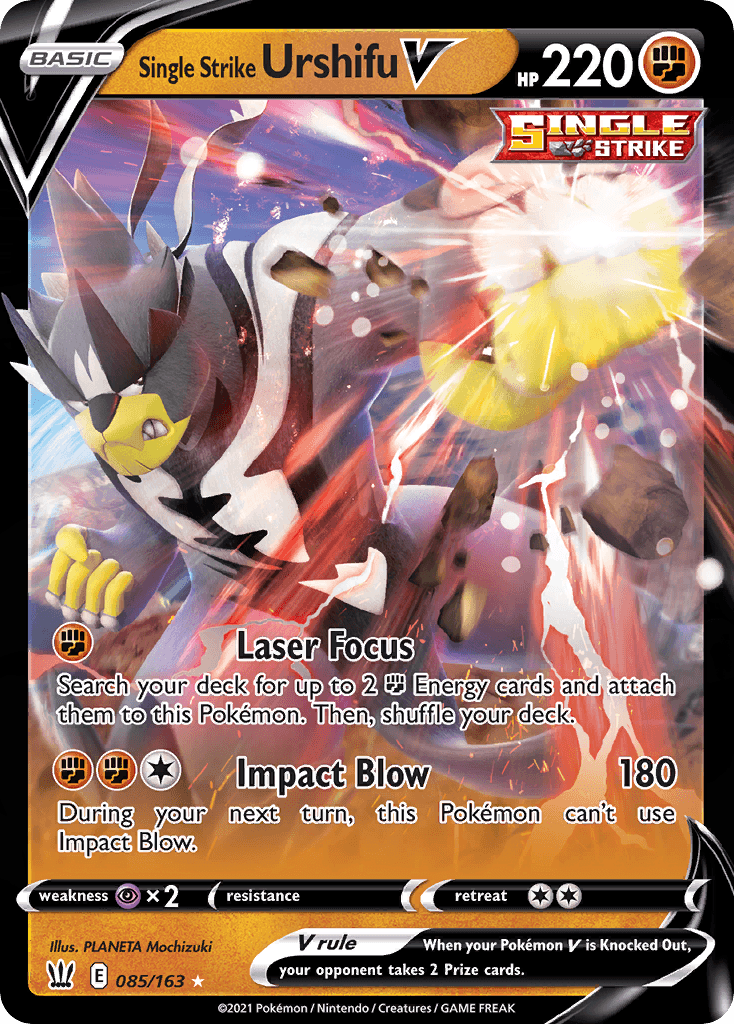 Single Strike Urshifu V — Battle Styles Pokemon card