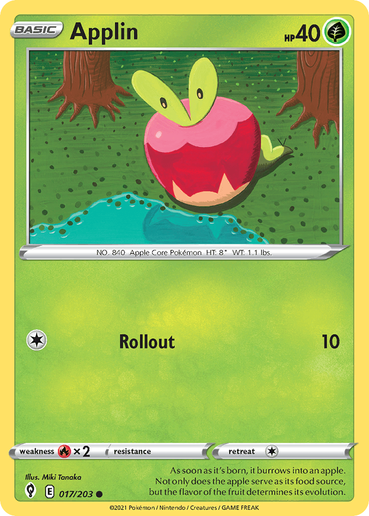 Applin — Evolving Skies Pokemon card