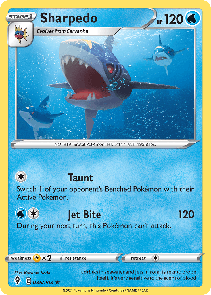 Sharpedo — Evolving Skies Pokemon card